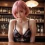 下着BARのピンクヘアの美女（セリフなし AI画像集）
