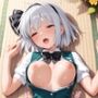 白髪ショート女子O生がSEXするイラスト集